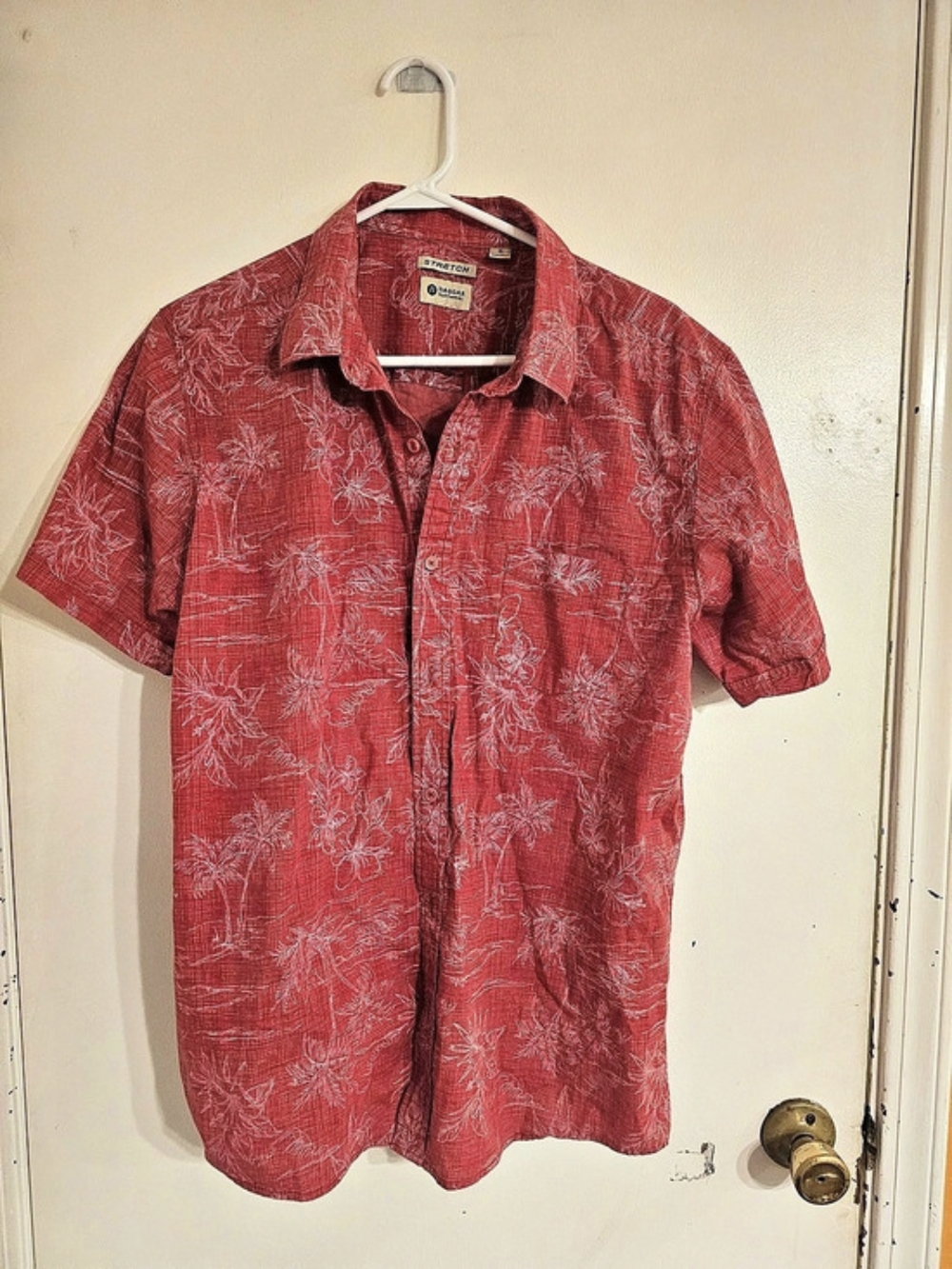 Haggar Short Sleeve Tropical Camp Shirt Men's Floral Stretch Shirt XL